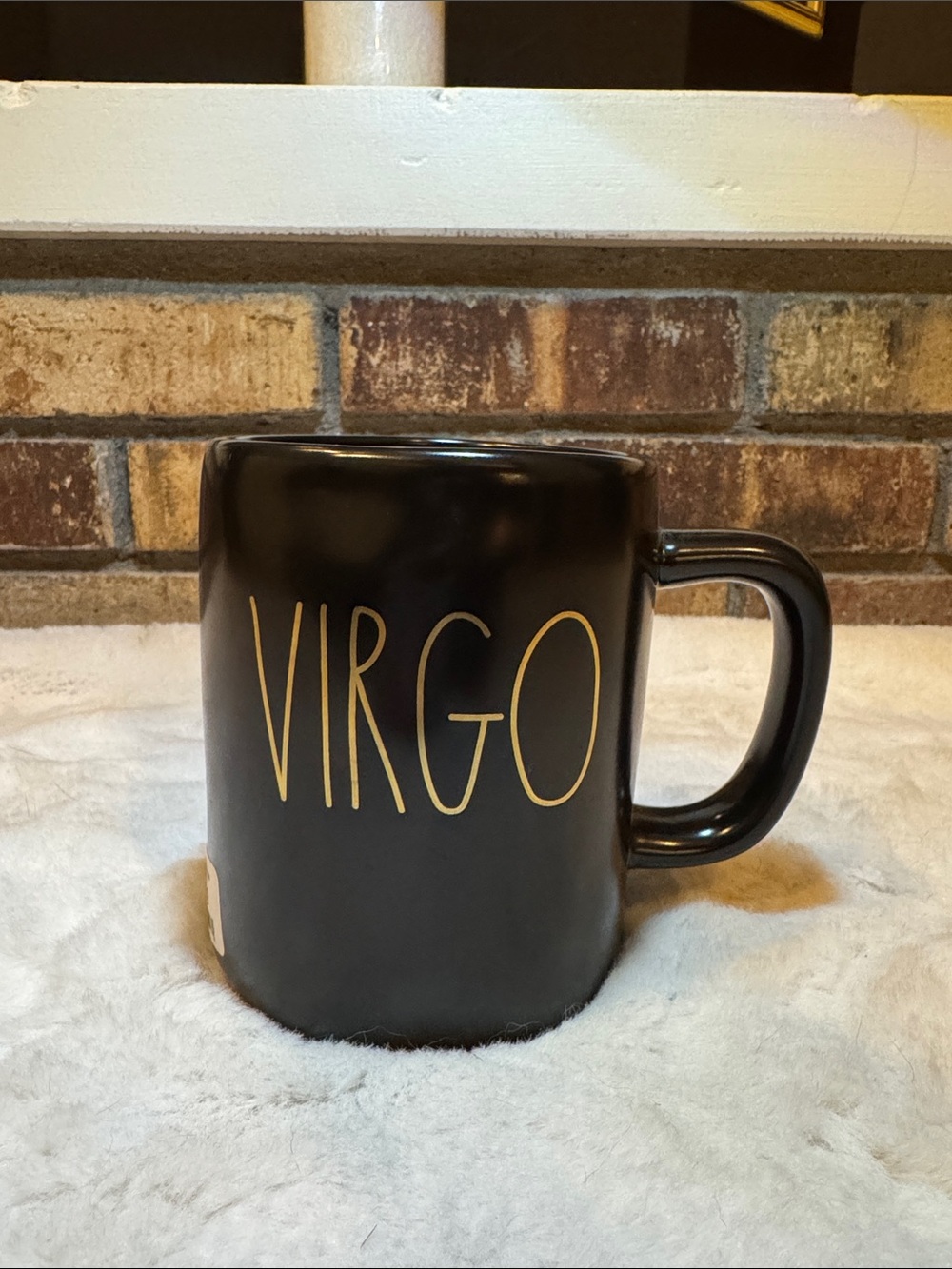 ♍️Rae Dunn Virgo Double Sided Ceramic Mug in Black with Gold Lettering♍️